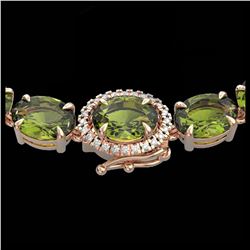 34.91 ctw Fancy Citrine & Diamond Halo Bracelet 10K Yellow Gold