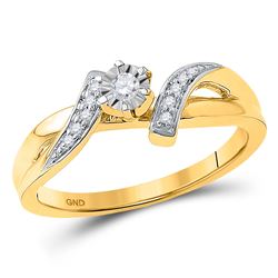 10kt White Gold Round Diamond Solitaire Bridal Wedding Engagement Ring 1/8 Cttw