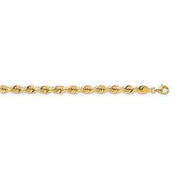 14k Yellow Gold 7.0 mm Diamond Cut Quadruple Rope Chain - 30 in.