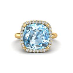 0.90 ctw VS/SI Diamond Halo Ring 14K Yellow Gold