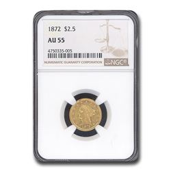 1872 $2.50 Liberty Gold Quarter Eagle AU-55 NGC