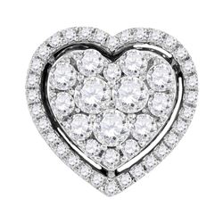 14kt White Gold Round Diamond Circle Frame Flower Cluster Ring 1/4 Cttw