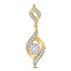 Image 1 : 10kt Yellow Gold Round Diamond Flower Cluster Ring 1/8 Cttw