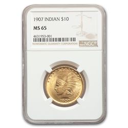 1907 $10 Indian Gold Eagle MS-65 NGC