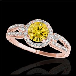 2 ctw Emerald & VS/SI Diamond Ring Halo 18K White Gold