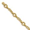 Image 1 : 14k Yellow Gold Polished & Textured Fancy Link Bracelet - 8 in.
