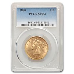 1880 $10 Liberty Gold Eagle MS-64 PCGS
