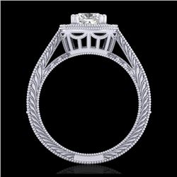 49.93 ctw Jade & Diamond Halo Necklace 10K Yellow Gold