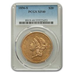 1856-S $20 Liberty Gold Double Eagle XF-40 PCGS