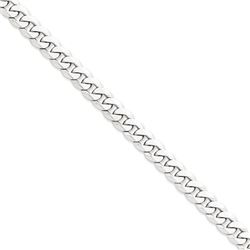 14k White Gold 8 mm Beveled Curb Chain - 24 in.