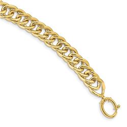 14k Yellow Gold Polished Fancy Curb Link Bracelet - 8.5 in.