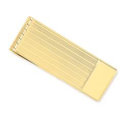 14k Solid Gold Money Clip (Multi-striped)