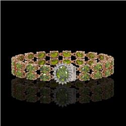 14.86 ctw Rare Oval Diamond Bracelet 18K Yellow Gold