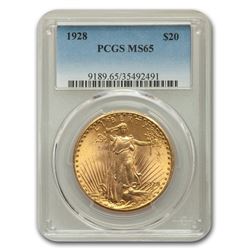 1928 $20 Saint-Gaudens Gold Double Eagle MS-65 PCGS