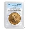 Image 1 : 1947 Mexico Gold 50 Pesos MS-70 PCGS (Restrike)
