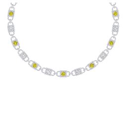 8.97 ctw Turquoise & Diamond Necklace 14K Yellow Gold