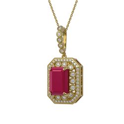 2.0 ctw Red Sapphire Necklace 10K Yellow Gold