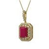 2.0 ctw Red Sapphire Necklace 10K Yellow Gold