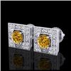 2.15 ctw SI/I Fancy Intense Yellow Diamond Ring 10K White Gold