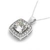 34.11 ctw Sapphire & Diamond Halo Necklace 10K Rose Gold