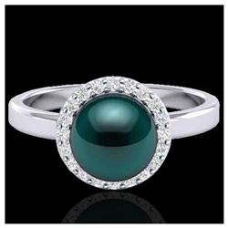 1 ctw SI Fancy Blue Diamond Solitaire Ring 10K White Gold