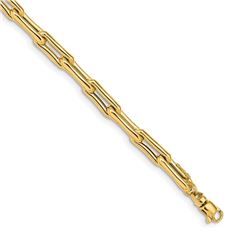 14k Yellow Gold Polished Skinny Chain Link Bracelet - 7.5 in.