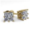 Image 1 : 1.54 ctw Intense Yellow Diamond Stud Earrings 10K White Gold