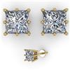 Image 2 : 1.54 ctw Intense Yellow Diamond Stud Earrings 10K White Gold