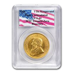 South Africa 1 oz Gold Krugerrand Unc PCGS (WTC\, Random Date)