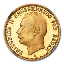 1909 German States Baden Gold 10 Mark PF-66 NGC (UCAM)