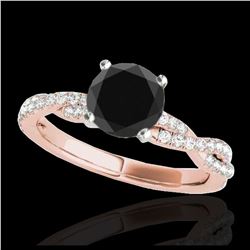 0.53 ctw Fancy Intense Blue Diamond Art Deco Ring 18K White Gold
