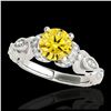 Image 1 : 1.85 ctw SI/I Fancy Intense Yellow Diamond Ring 10K Rose Gold
