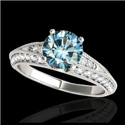 1.60 ctw H-SI/I Diamond Bypass Solitaire Ring 10K White & Yellow Gold