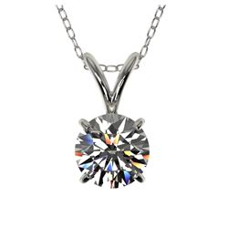 2.50 ctw Fancy Black Diamond Solitaire Necklace 10K White Gold