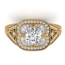 3.16 ctw VS/SI Diamond 2pc Wedding Set Halo 14K White Gold