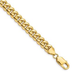 14k Yellow Gold 6.75 mm Solid Miami Cuban Chain - 8.5 in.