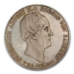 1854 German State Saxony-Albertine Silver 2 Thaler MS-65 PCGS