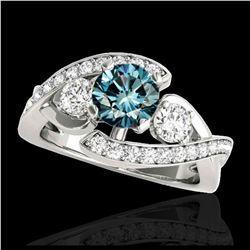 2 ctw H-SI/I Diamond Solitaire Halo Ring 10K White Gold