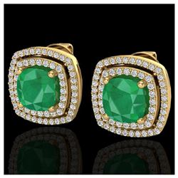 1.50 ctw Intense Fancy Yellow Diamond Art Deco Earrings 18K Rose Gold