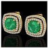 1.50 ctw Intense Fancy Yellow Diamond Art Deco Earrings 18K Rose Gold