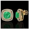 Image 2 : 1.50 ctw Intense Fancy Yellow Diamond Art Deco Earrings 18K Rose Gold