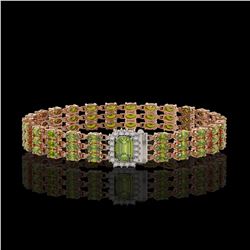 31.35 ctw Morganite & Diamond Bracelet 14K Rose Gold