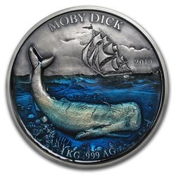 2019 Benin 1 kilo Silver 10\,000 Francs CFA Moby Dick BU