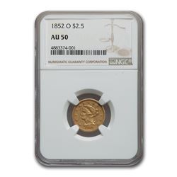 1852-O $2.50 Liberty Gold Quarter Eagle AU-50 NGC