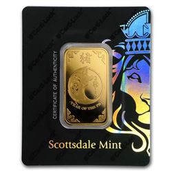 1 oz Gold Bar - Scottsdale Year of the Pig Certi-Lock®(In Assay)