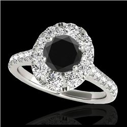 1.25 ctw SI Fancy Blue Diamond Halo Ring 10K White Gold
