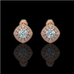1.63 ctw Intense Fancy Yellow Diamond Art Deco Earrings 18K White Gold