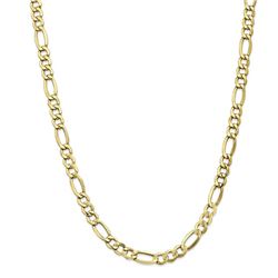 10k Yellow Gold 7.3 mm Semi-Solid Figaro Chain - 26 in.