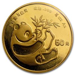 1984 China 1/2 oz Gold Panda BU (Sealed)