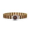 Image 1 : 19.82 ctw Amethyst & Diamond Halo Bracelet 10K Rose Gold